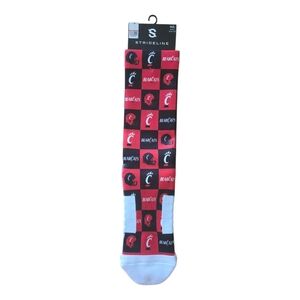 Cincinnati Bearcats M/L Men 8-12 NCAA Strideline Premium Crew Socks Football New